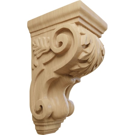 Ekena Millwork 3 1/2"W x 4"D x 7"H Small Traditional Acanthus Corbel, Cherry CORW03X04X07TACH